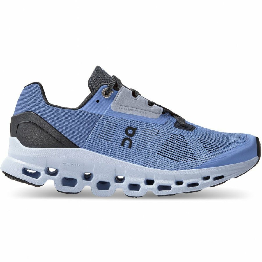 Running Shoes * | On Cloudstratus Women Running Shoe Azure & Magnet On Running Outlet