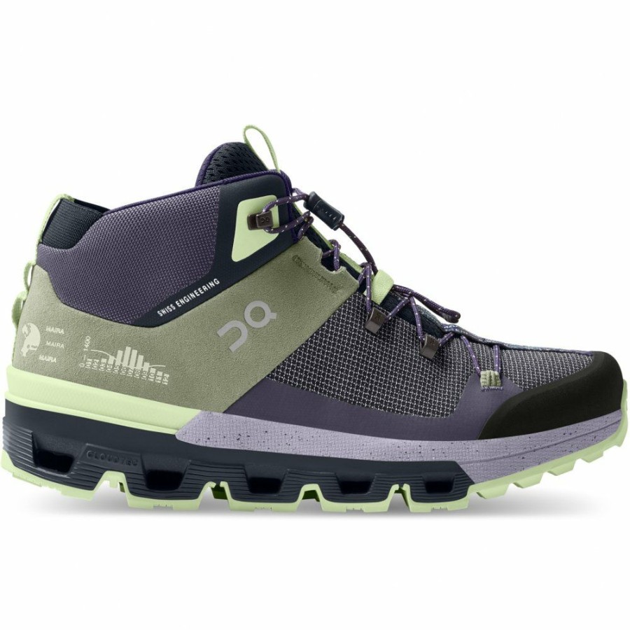 Running Shoes * | On Cloudtrax Women Hiking Shoe Reseda & Lavender On Running Clearance