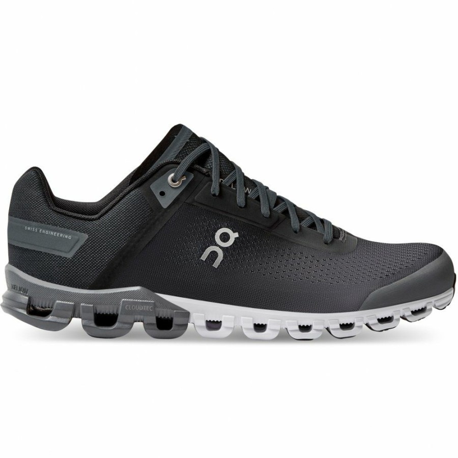 Running Shoes * | On Cloudflow Wide Running Shoe Black & Asphalt On Running Outlet