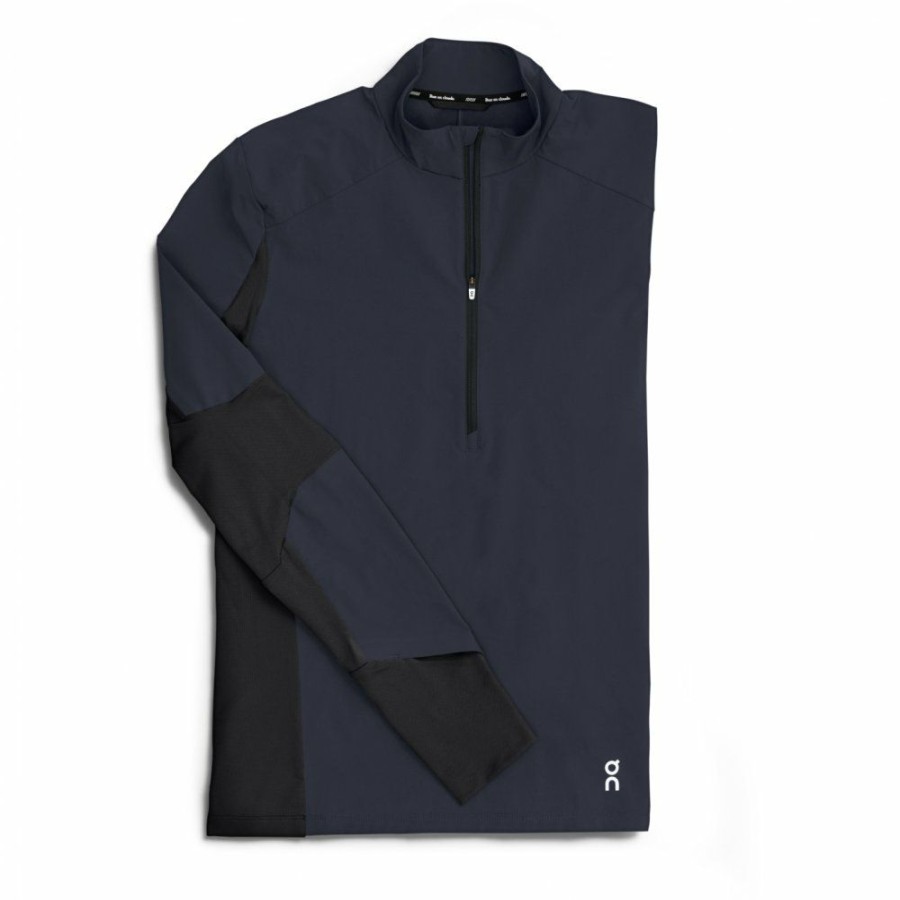 Shirts & Tops * | On Trail Breaker Long Sleeve Running Shirt Navy & Black On Running Online