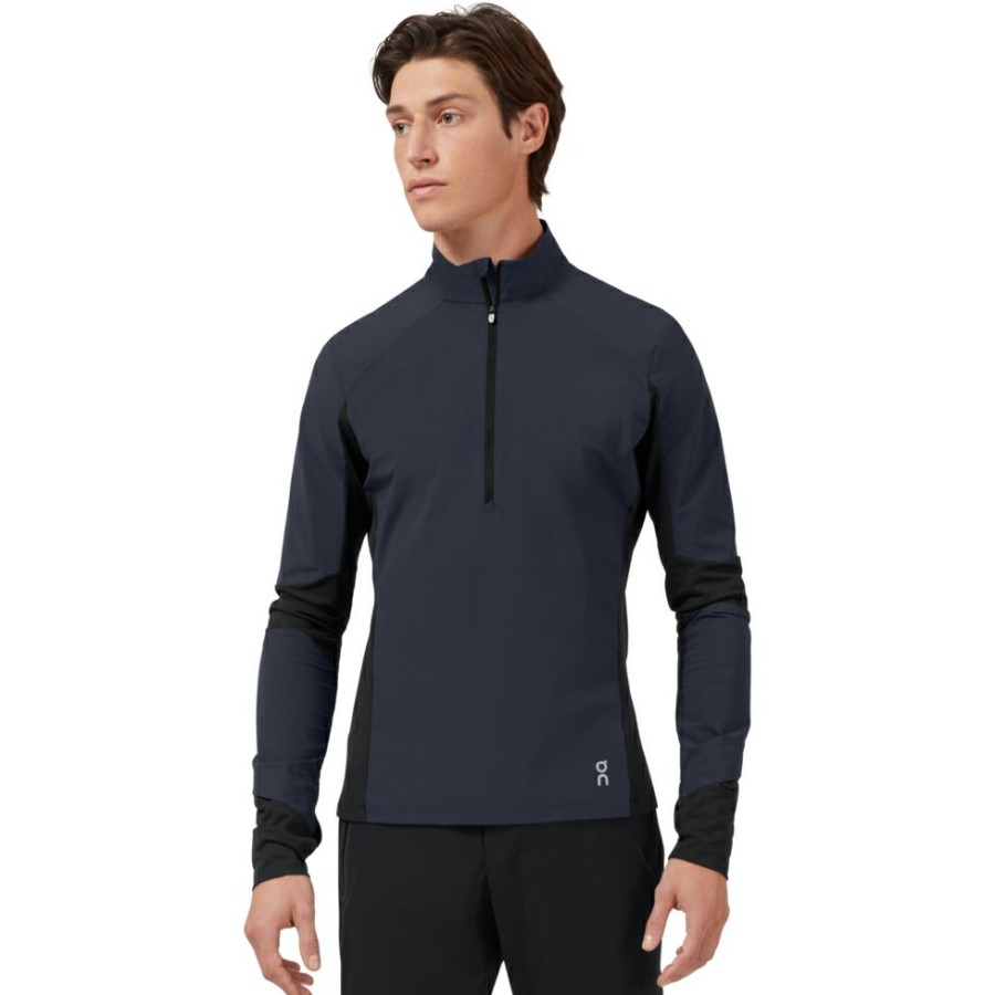 Shirts & Tops * | On Trail Breaker Long Sleeve Running Shirt Navy & Black On Running Online