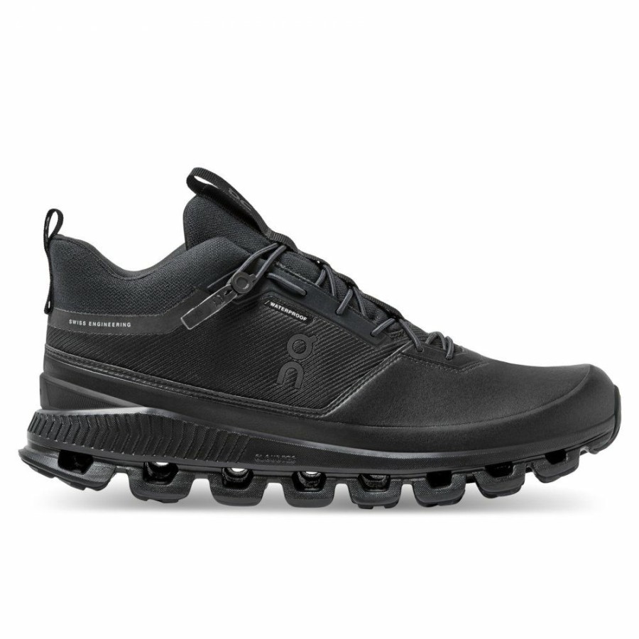 Running Shoes * | On Cloud Hi Waterproof Shoe All Black On Running Clearance