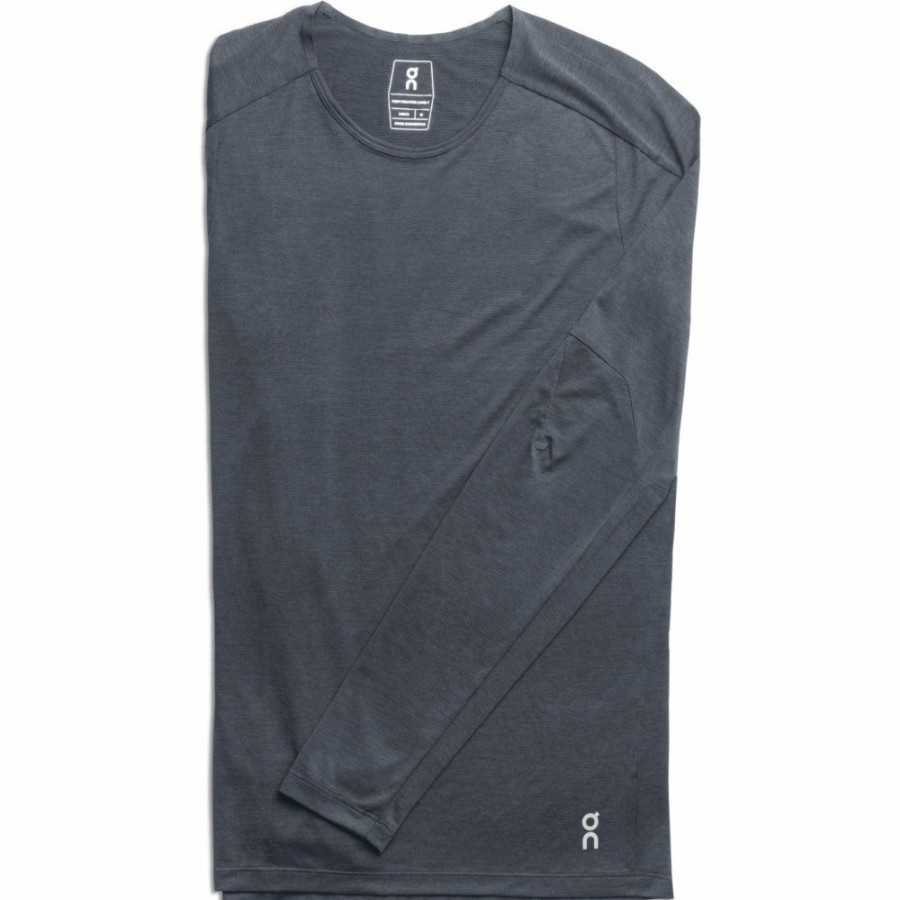 Shirts & Tops * | On Performance Long-T Running Shirt Dark On Running Online