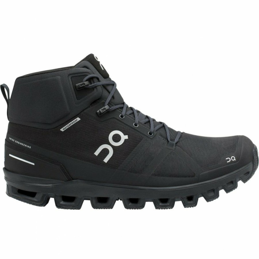 Running Shoes * | On Cloudrock Waterproof Speed-Hiking Shoe All Black On Running Online