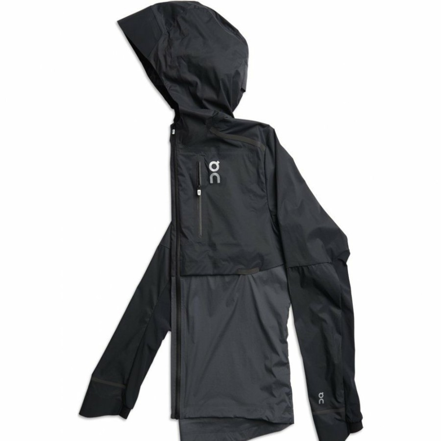 Jackets & Vests * | On Weather Jacket Black & Shadow On Running Clearance