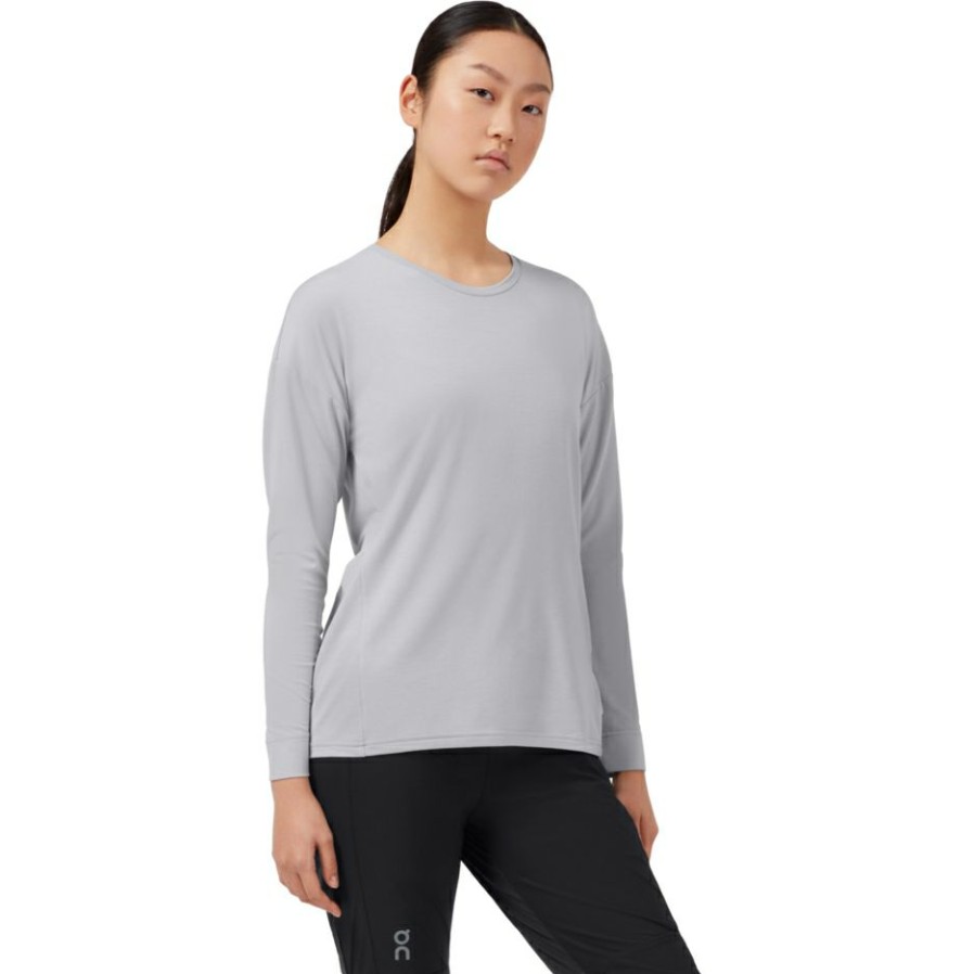 Shirts & Tops * | On Comfort Long-T Women Long Sleeve Running Shirt Glacier On Running Clearance