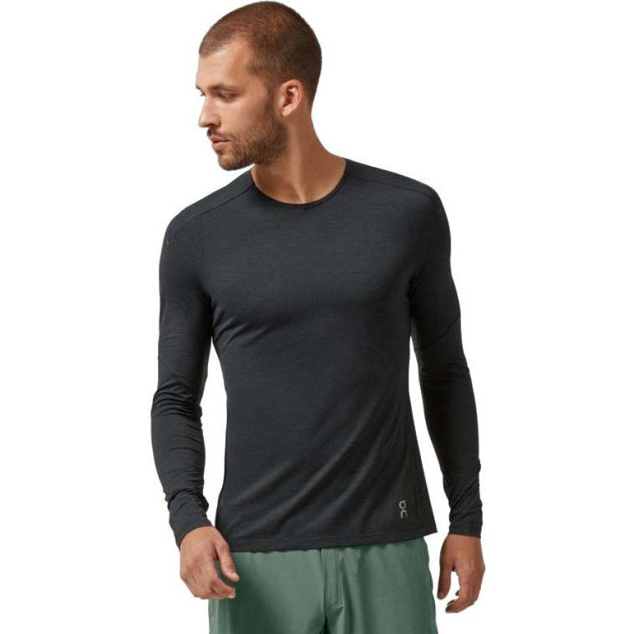 Shirts & Tops * | On Performance Long-T Running Shirt Black On Running Clearance