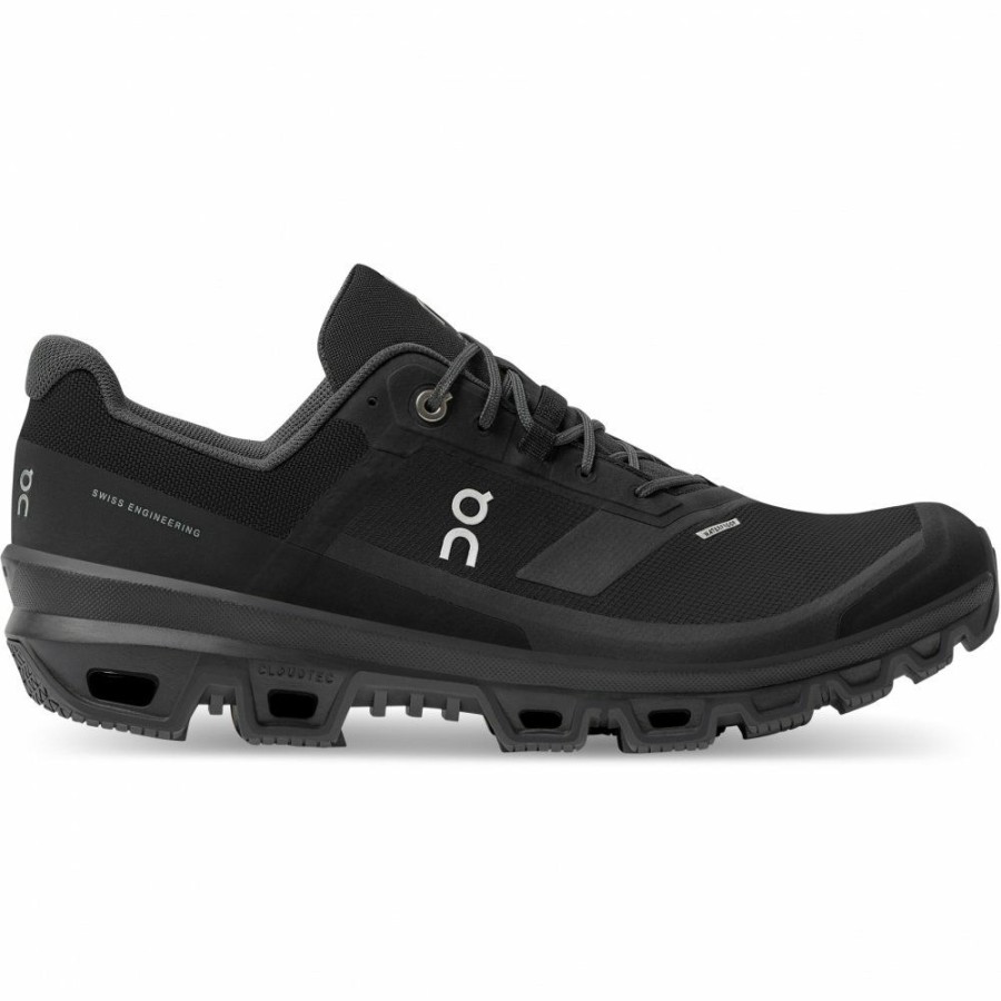 Running Shoes * | On Cloudventure Waterproof Trailrunning Shoe Black On Running Outlet