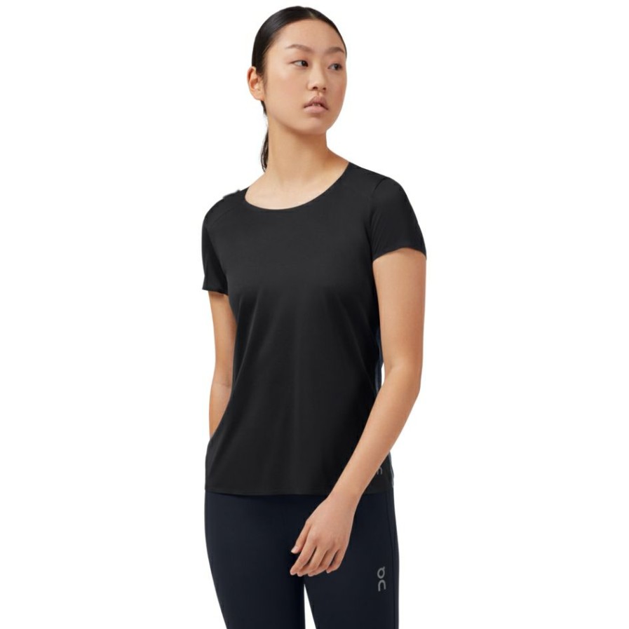 Shirts & Tops * | On Performance-T Women Running Shirt Black & Dark On Running Online