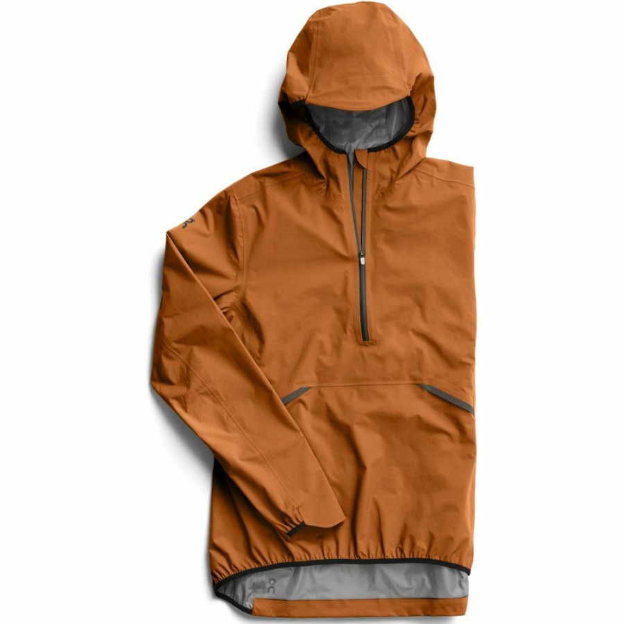 Jackets & Vests * | On Waterproof Anorak Women Pecan On Running Clearance