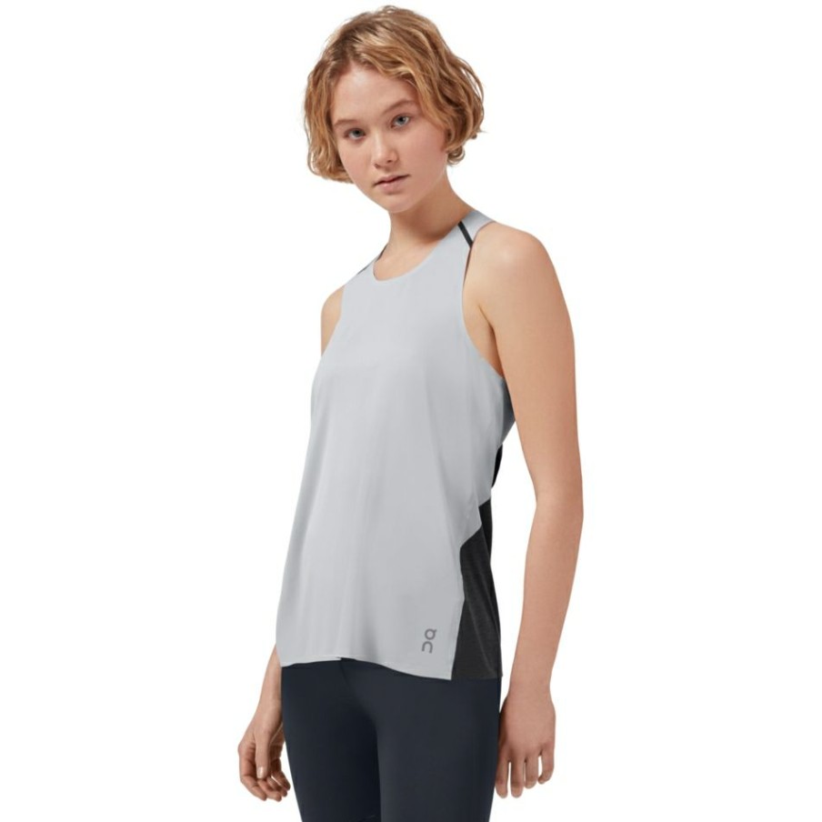 Shirts & Tops * | On Tank-T Women Running Shirt Glacier & Black On Running Clearance