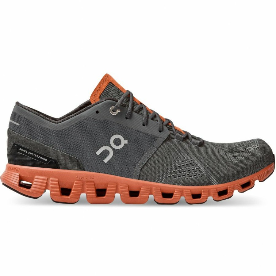 Running Shoes * | On Cloud X Running Shoe Rust & Rock On Running Online