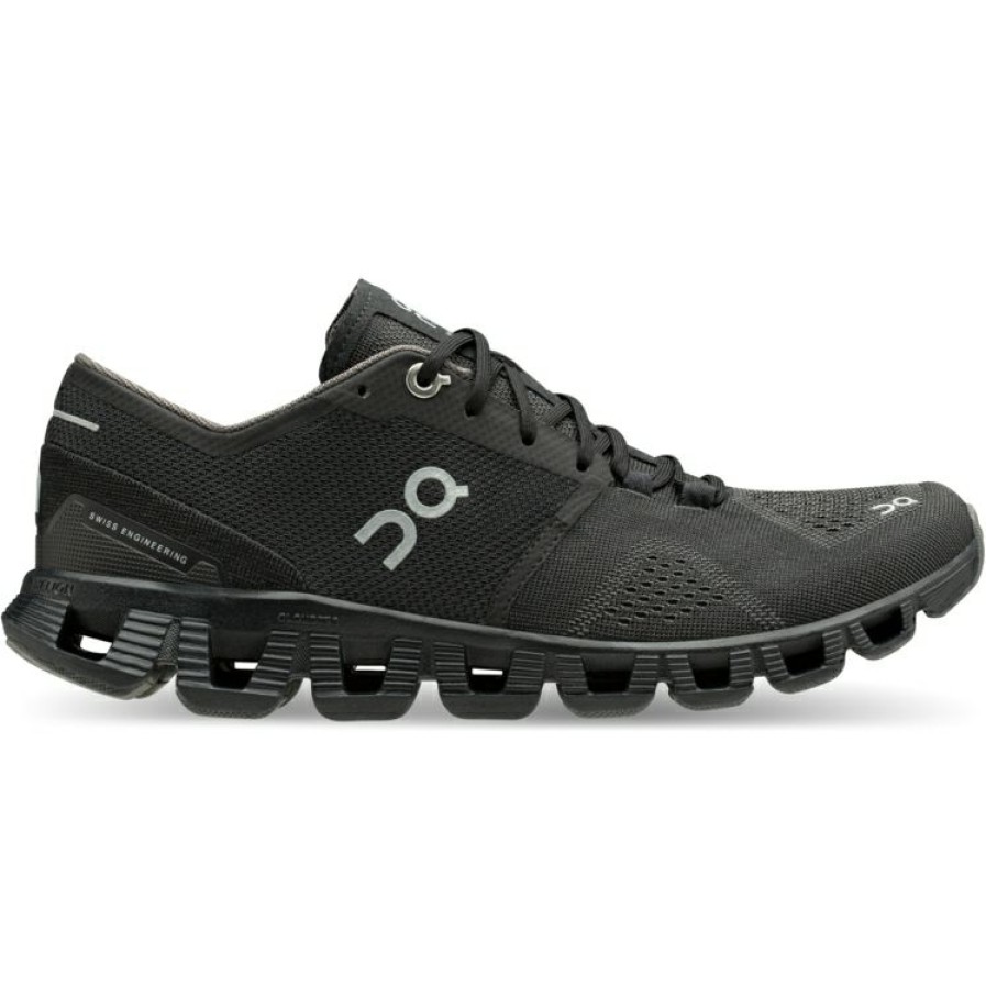 Running Shoes * | On Cloud X Women Running Shoe Black & Asphalt On Running Clearance