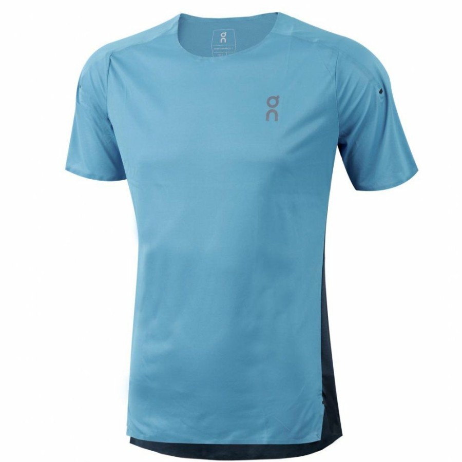 Shirts & Tops * | On Performance-T Running Shirt Niagara & Navy On Running Clearance