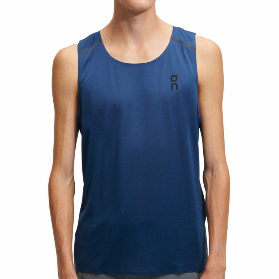 Shirts & Tops * | On Tank-T Running Shirt Denim & Navy On Running Clearance