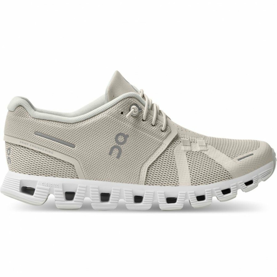 Streetwear * | On Cloud 5 Women Shoe Pearl & White On Running Outlet