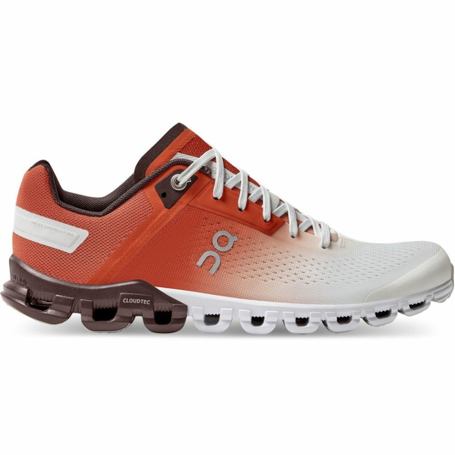 Running Shoes * | On Cloudflow Women Running Shoe Rust & White On Running Outlet