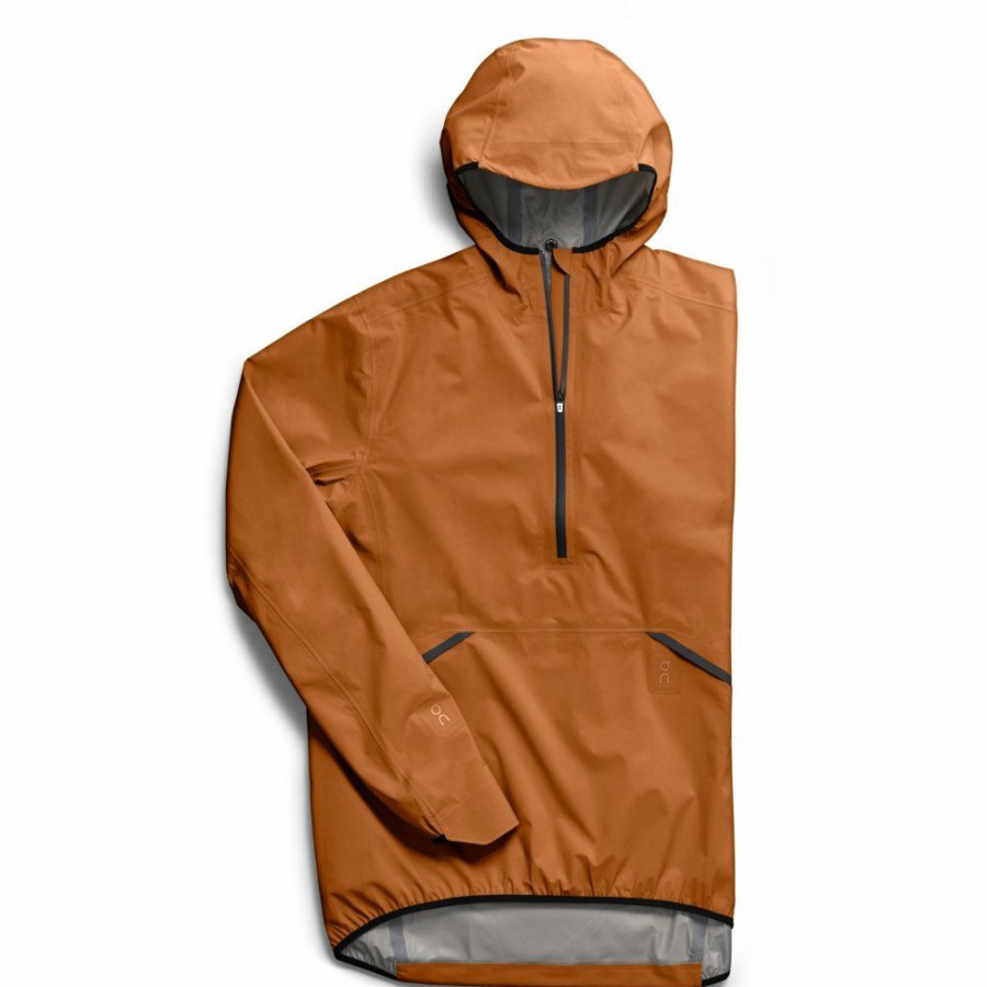 Jackets & Vests * | On Waterproof Anorak Pecan On Running Online