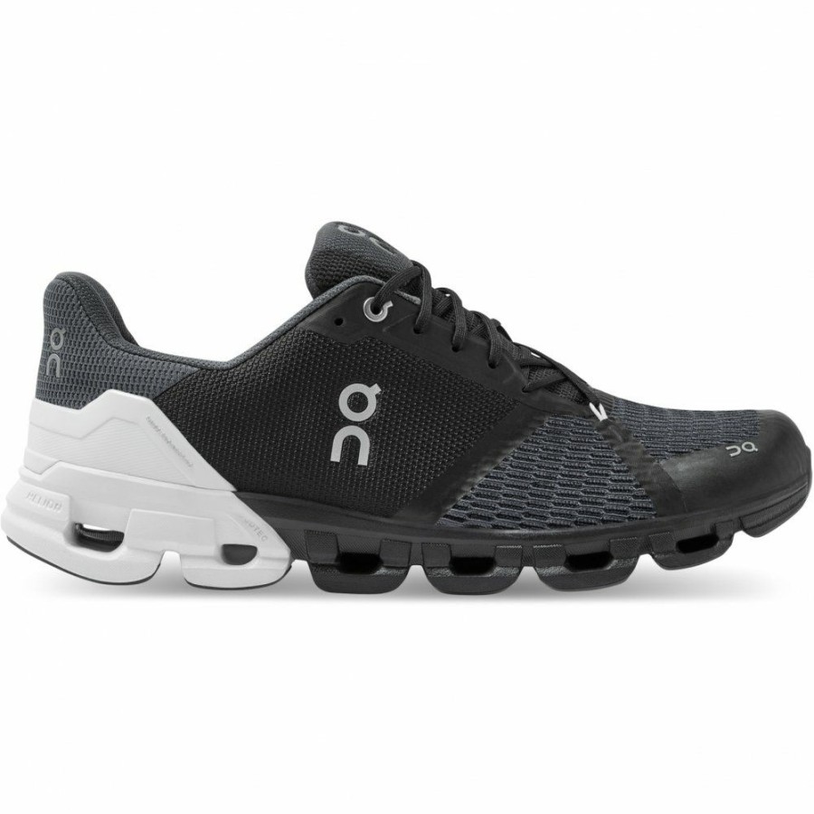 Running Shoes * | On Cloudflyer Wide Running Shoe Black & White On Running Outlet