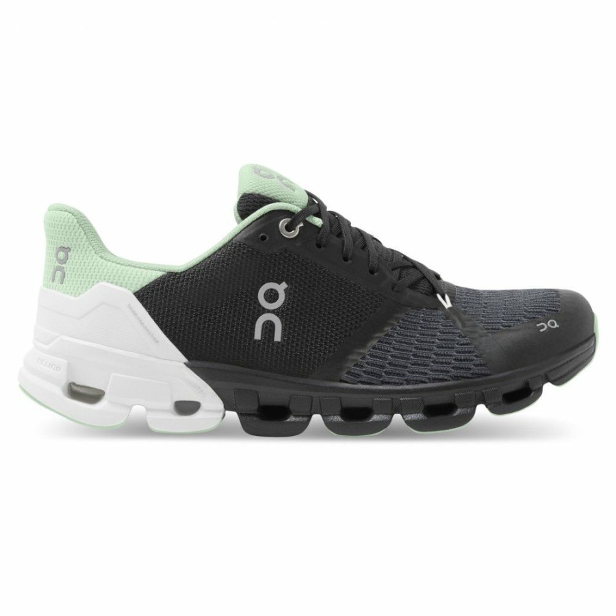 Running Shoes * | On Cloudflyer Wide Women'S Running Shoe Black & White On Running Clearance