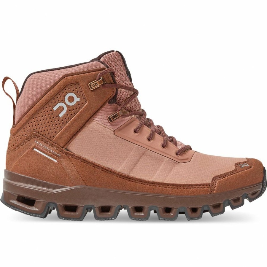 Running Shoes * | On Cloudridge Women Hiking Boot Mocha & Pebble On Running Online