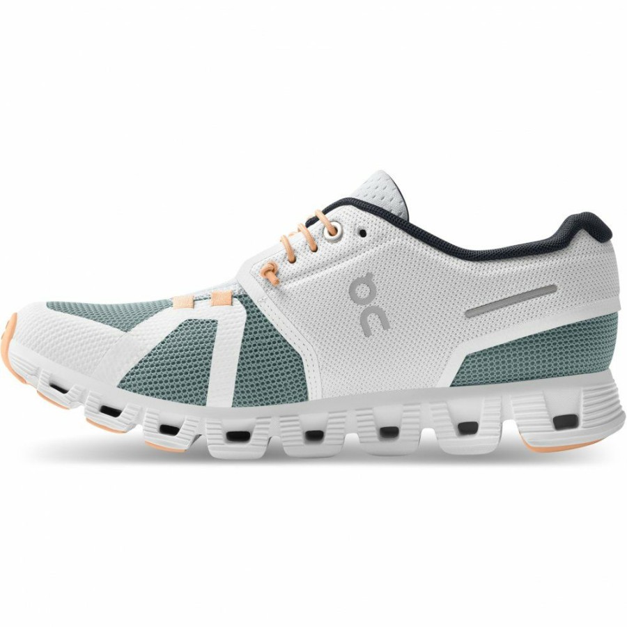 Streetwear * | On Cloud 5 Push Women Shoe White & Cobble On Running Outlet