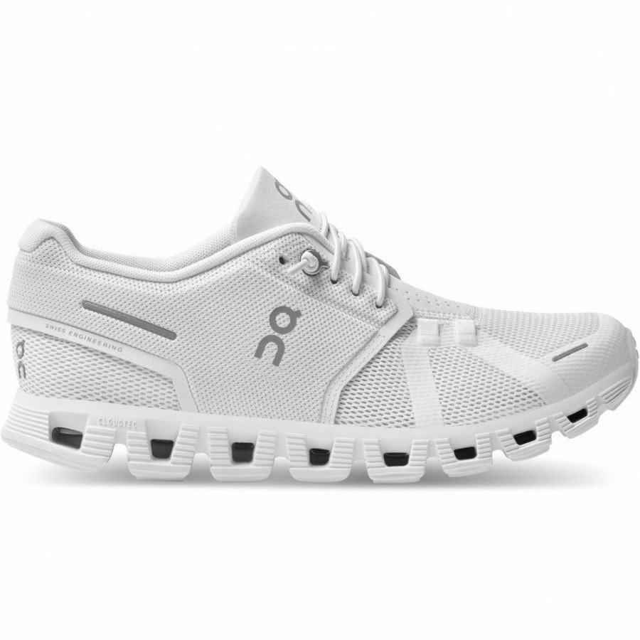 Streetwear * | On Cloud 5 Women Shoe All White On Running Outlet