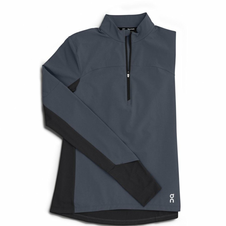 Shirts & Tops * | On Trail Breaker Women Long Sleeve Running Shirt Dark & Black On Running Clearance