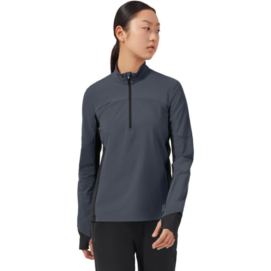 Shirts & Tops * | On Trail Breaker Women Long Sleeve Running Shirt Dark & Black On Running Clearance