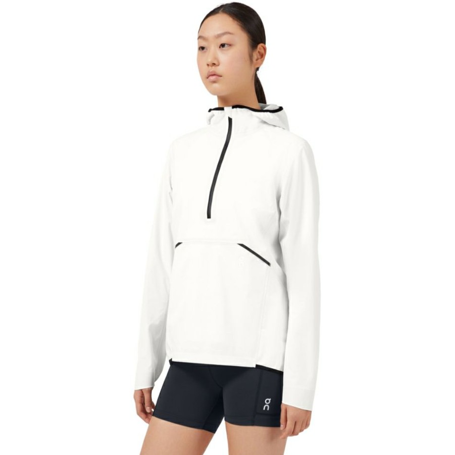 Jackets & Vests * | On Waterproof Anorak Women White On Running Clearance