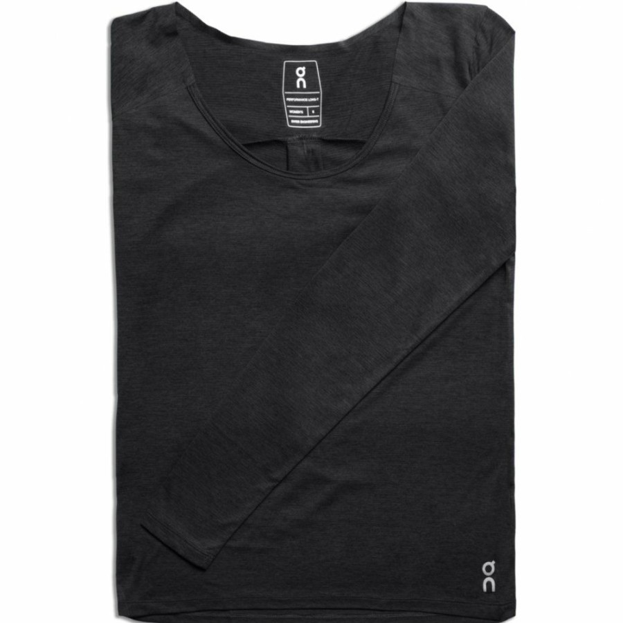 Shirts & Tops * | On Performance Long-T Running Shirt Women Black On Running Online