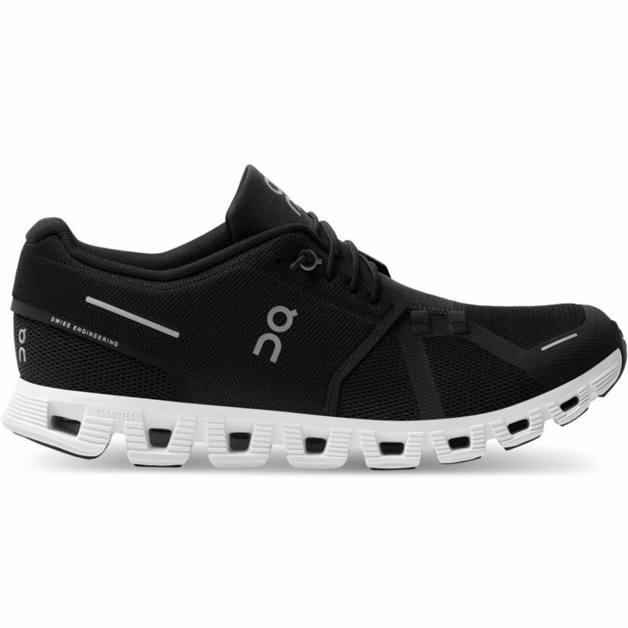 Streetwear * | On Cloud 5 Running Shoe Black & White On Running Clearance