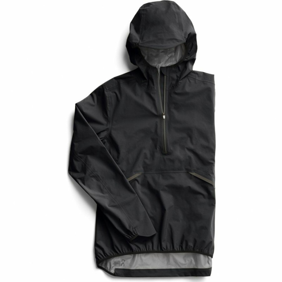 Jackets & Vests * | On Waterproof Anorak Women Black On Running Clearance