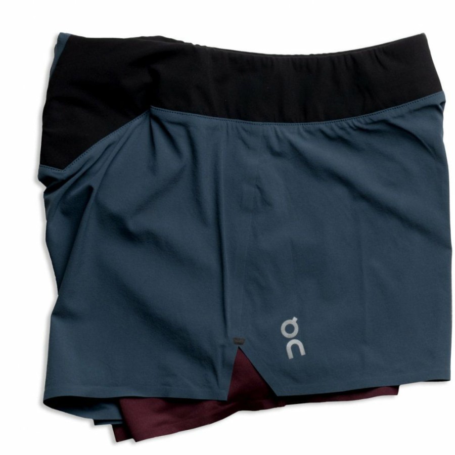 Shorts & Pants & Skirts * | On Running Shorts Women Navy & Mulberry Outlet