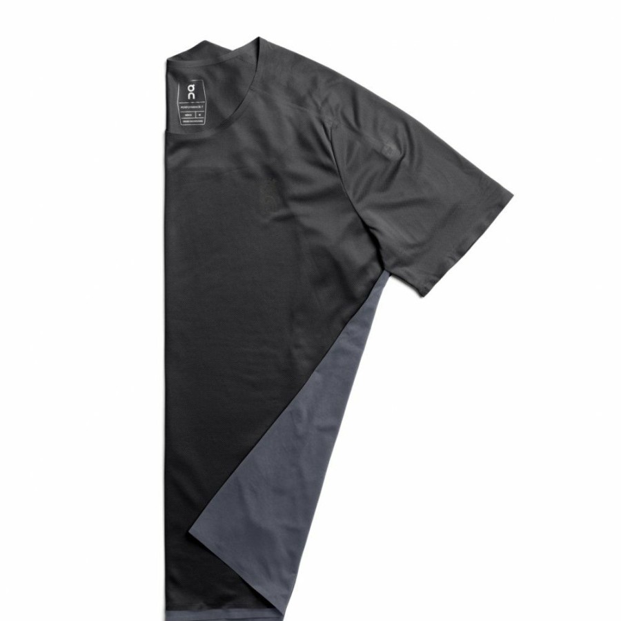 Shirts & Tops * | On Performance-T Running Shirt Black & Dark On Running Clearance