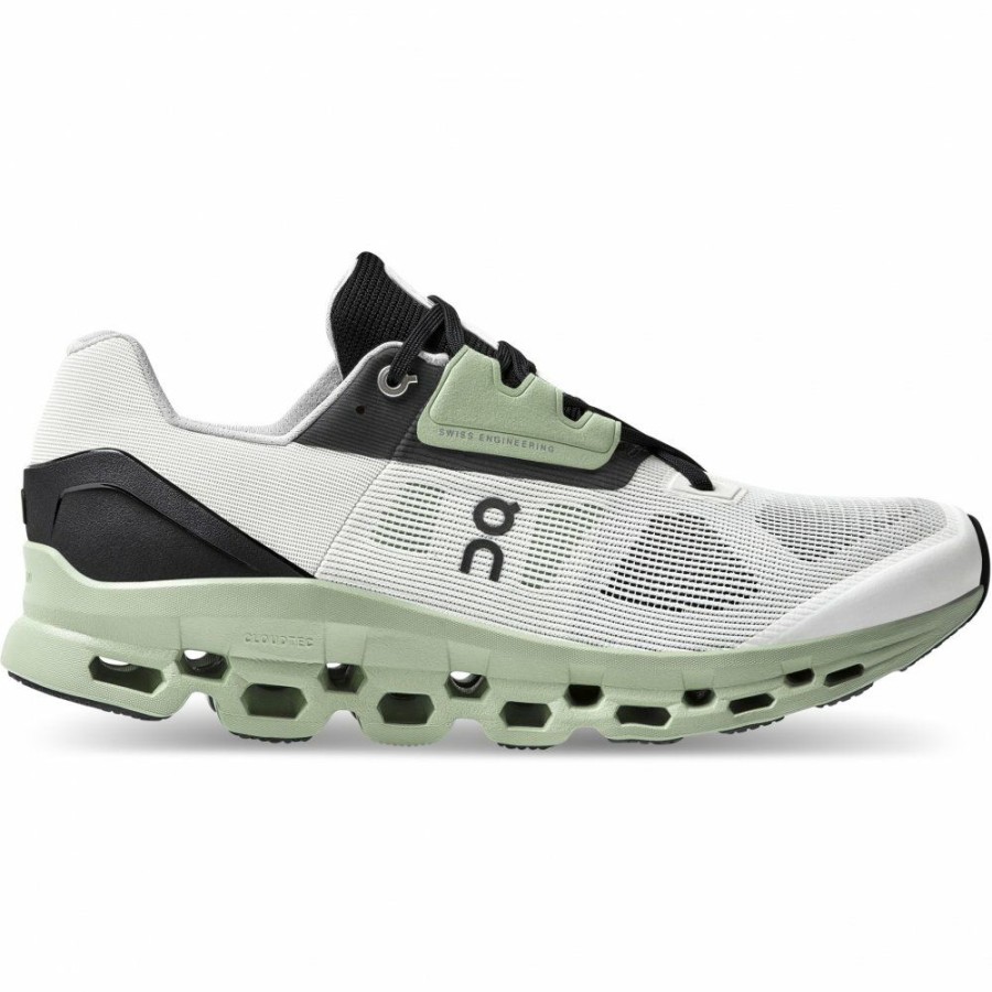 Running Shoes * | On Cloudstratus Running Shoe White & Black On Running Clearance