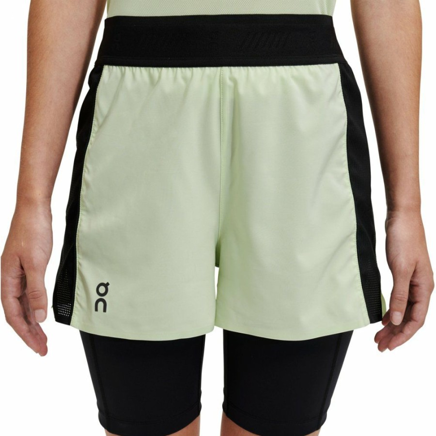 Shorts & Pants & Skirts * | On Active Shorts Women Meadow & Black On Running Online