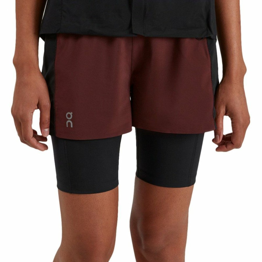 Shorts & Pants & Skirts * | On Active Shorts Women Mulberry & Black On Running Clearance