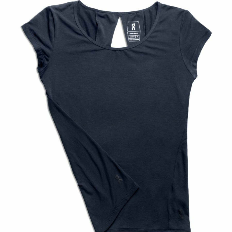 Shirts & Tops * | On Active-T Breathe Women Running Shirt Navy On Running Clearance