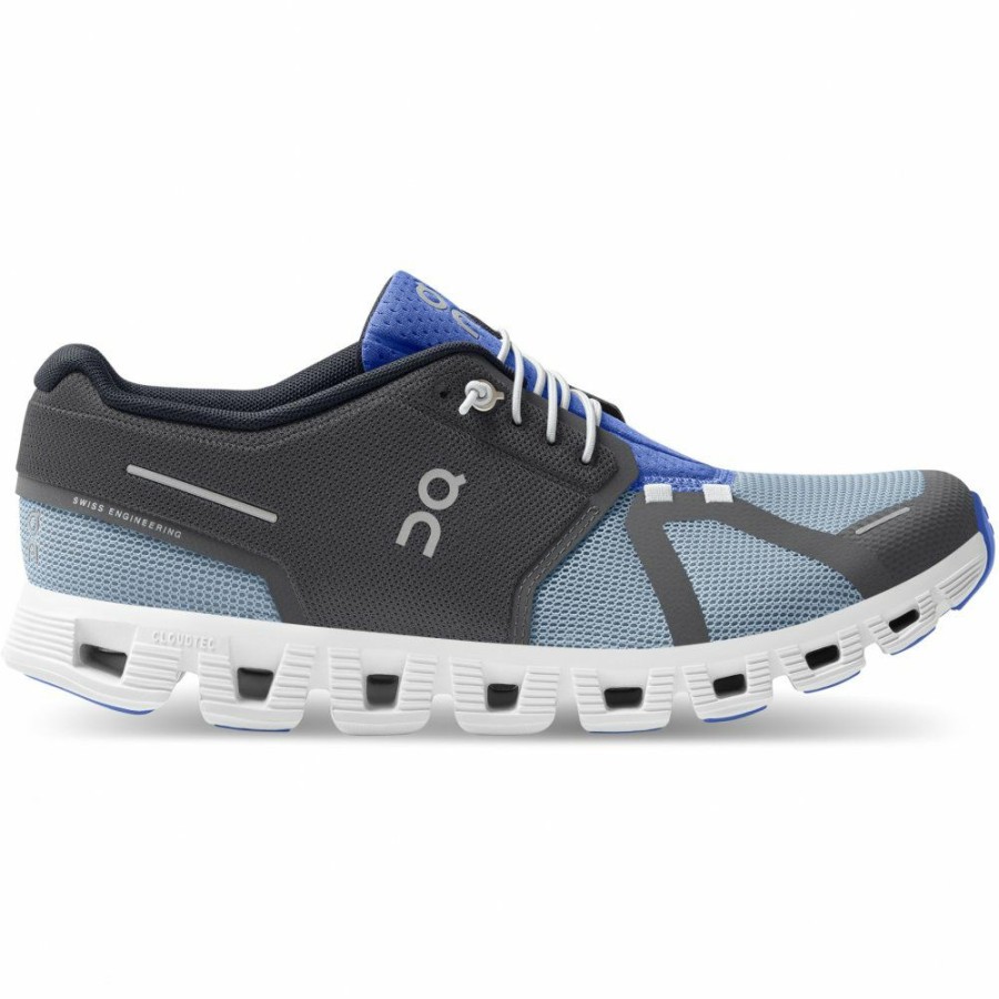 Streetwear * | On Cloud 5 Push Shoe Eclipse & Chambray On Running Online